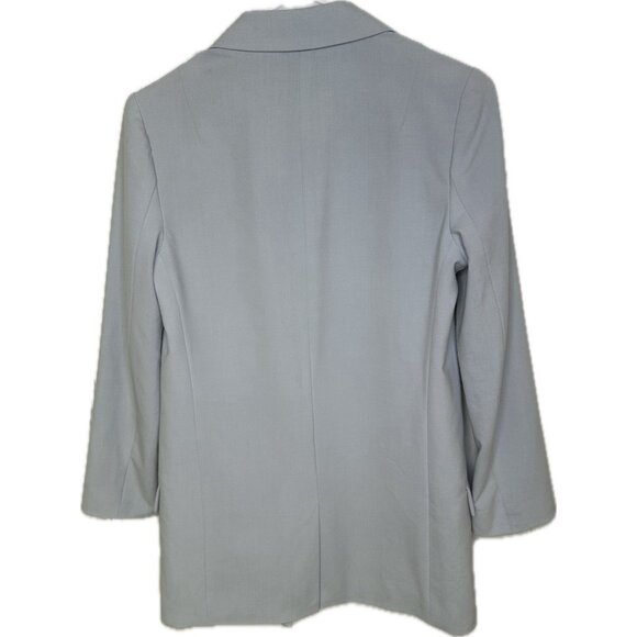 All Saints Aleida Blazer Women's US 0 XS Light Blue Jersey Open Front Jacket - Picture 3 of 11